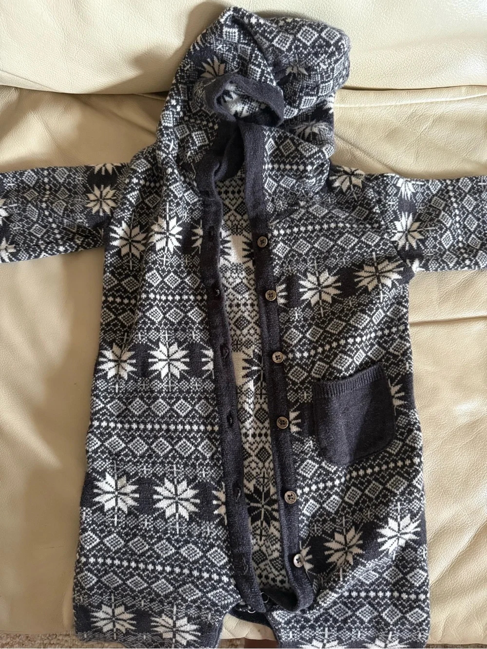 kate quinn Black & White Fair Isle Hooded One Piece